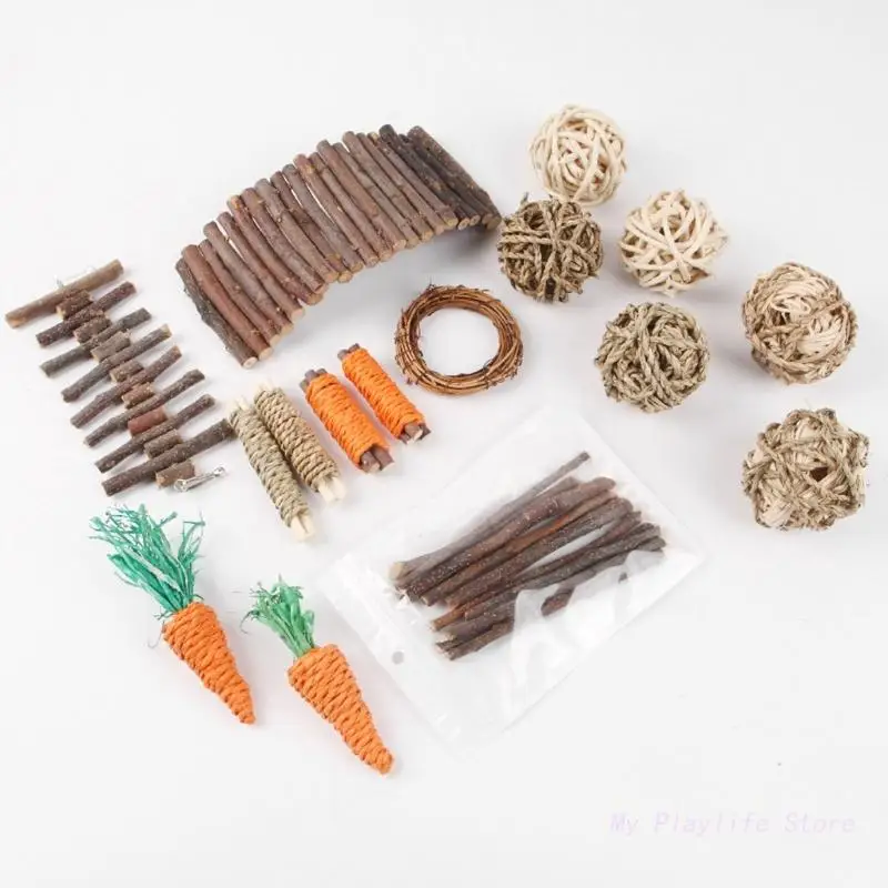 Hamster Toy Set Natural Wooden Funny Chew Toys for Small Animal Mouse Rattan Balls Hamster Wooden Bridge Cage Accessories
Hamster Toy Set Natural Wooden Funny Chew Toys for Small Animal Mouse Rattan Balls Hamster Wooden Bridge Cage Accessories