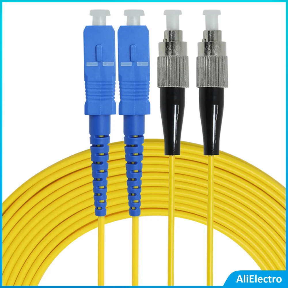 

10pcs SC/UPC-FC/UPC Dual Core Single Mode Fiber Optic Patch Cord Simplex Jumper Cable SM Duplex 2 cores Optic 1m 2m 3m 5m 10m
