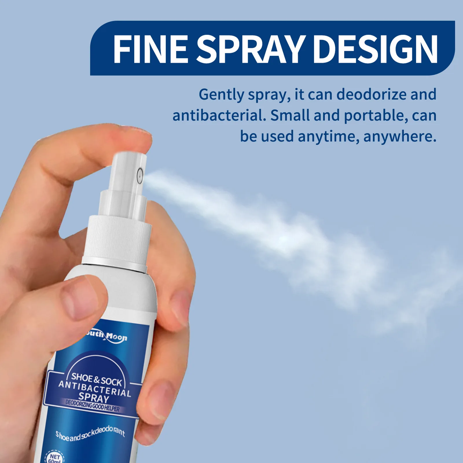 60ml Shoes Deodorizing Removal Spray Antibacterial Stink Freshener Muti-Purpose Odor Eliminator for Shoes Sneakers Boots Sandals 60ml Shoes Deodorizing Removal Spray Antibacterial Stink Freshener Muti-Purpose Odor Eliminator for Shoes Sneakers Boots Sandals