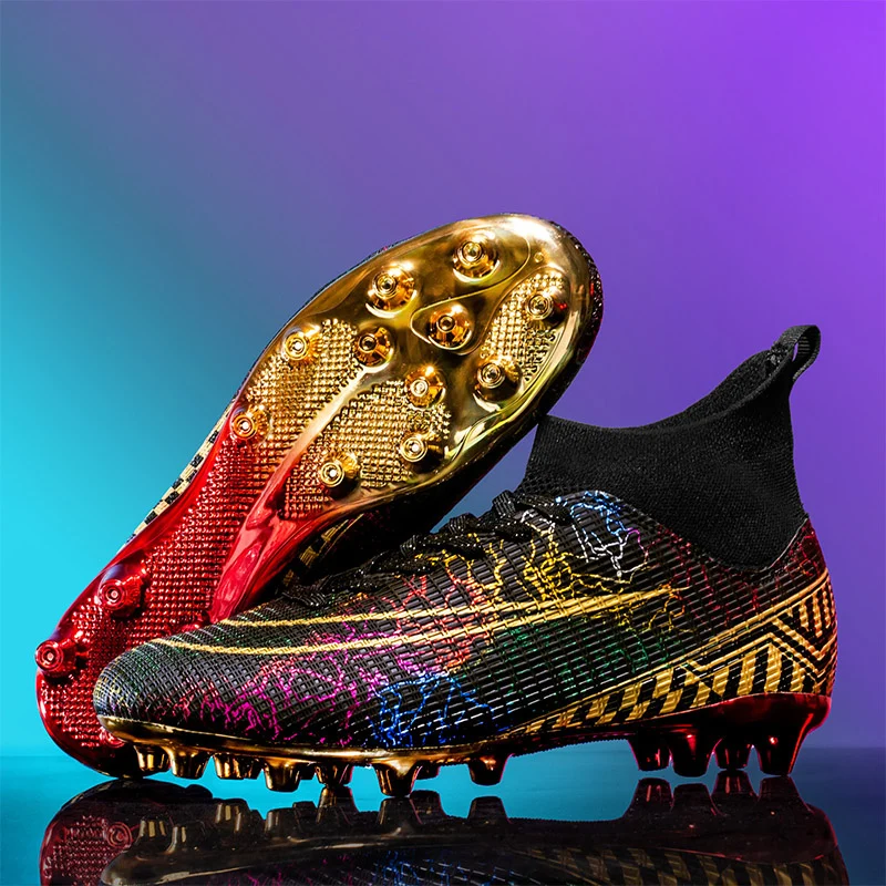 Black Gold Mens Soccer Shoes Teenagers Outdoor Grass Sneakers Cleats Professional Football Boots Men Kids Futsal Football Shoes
Black Gold Mens Soccer Shoes Teenagers Outdoor Grass Sneakers Cleats Professional Football Boots Men Kids Futsal Football Shoes