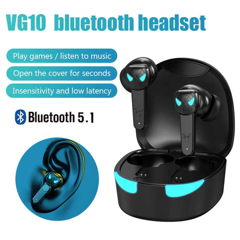 Wireless Earphones Bluetooth-compatible 5.1 HIFI Stereo In-ear Earbuds Headphones Touch Control Game Headset TWS VG10 |