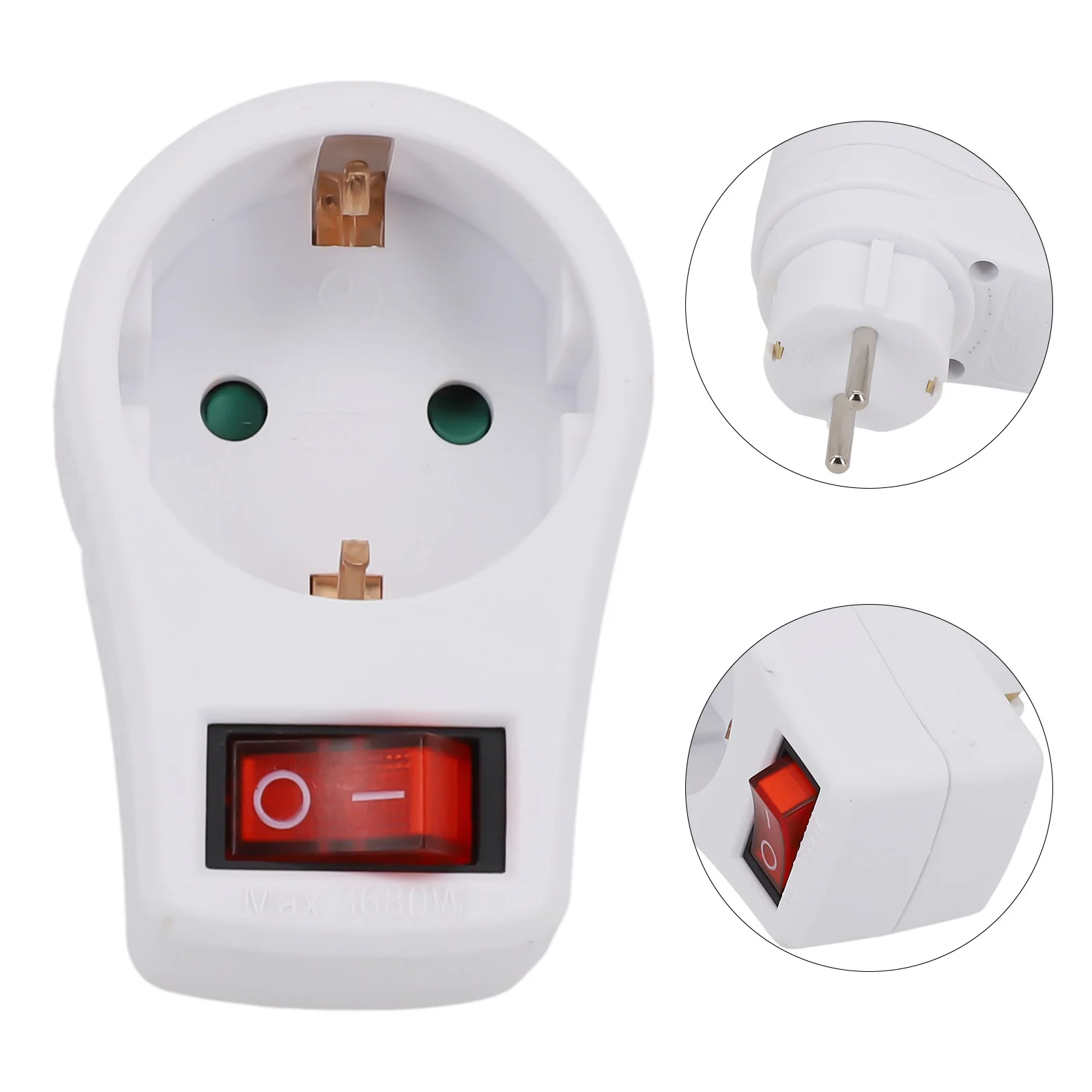 

Socket Supplies Socket Outlet Conversion Plug European Type Flame Retardant PP Power Tool With Switch 250V 16A