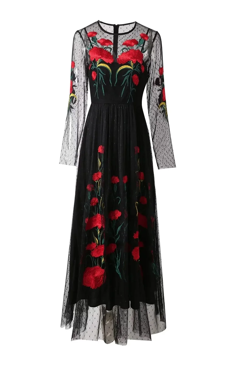 XXL Lace Long Dress 2023 Summer Party Evening Women Red Floral Embroidery Long Sleeve Sexy Black Tulle Lace Maxi Dress Vestidos
XXL Lace Long Dress 2023 Summer Party Evening Women Red Floral Embroidery Long Sleeve Sexy Black Tulle Lace Maxi Dress Vestidos