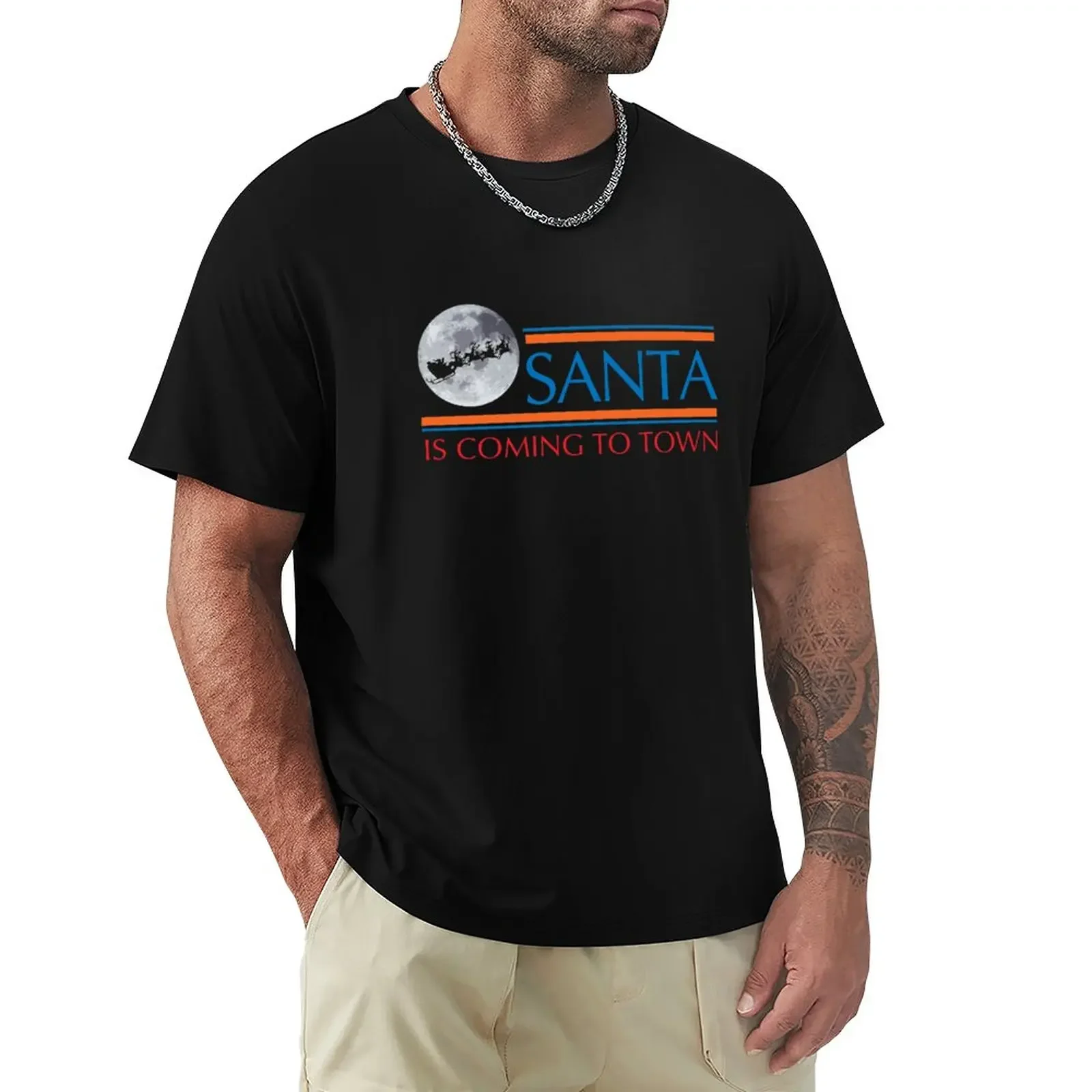 

Santa is coming to town T-Shirt plus sizes plus size tops mens cotton t shirts