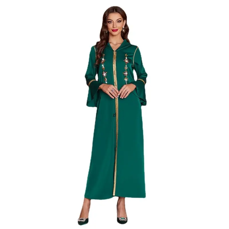 Moroccan Djellaba Party Kaftan Women Hooded Abaya Long Dress Handsewn Rhinestones Muslim Evening Dresses Gulf Jalabiya Abayas
Moroccan Djellaba Party Kaftan Women Hooded Abaya Long Dress Handsewn Rhinestones Muslim Evening Dresses Gulf Jalabiya Abayas