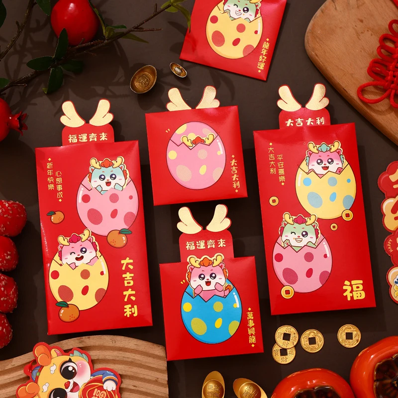 Lucky Money Pocket Cartoon Red Bag Dinosaur Egg Red Bag Texture Printing Spring Festival Accessory Red Envelope Lucky Money Bag
Lucky Money Pocket Cartoon Red Bag Dinosaur Egg Red Bag Texture Printing Spring Festival Accessory Red Envelope Lucky Money Bag