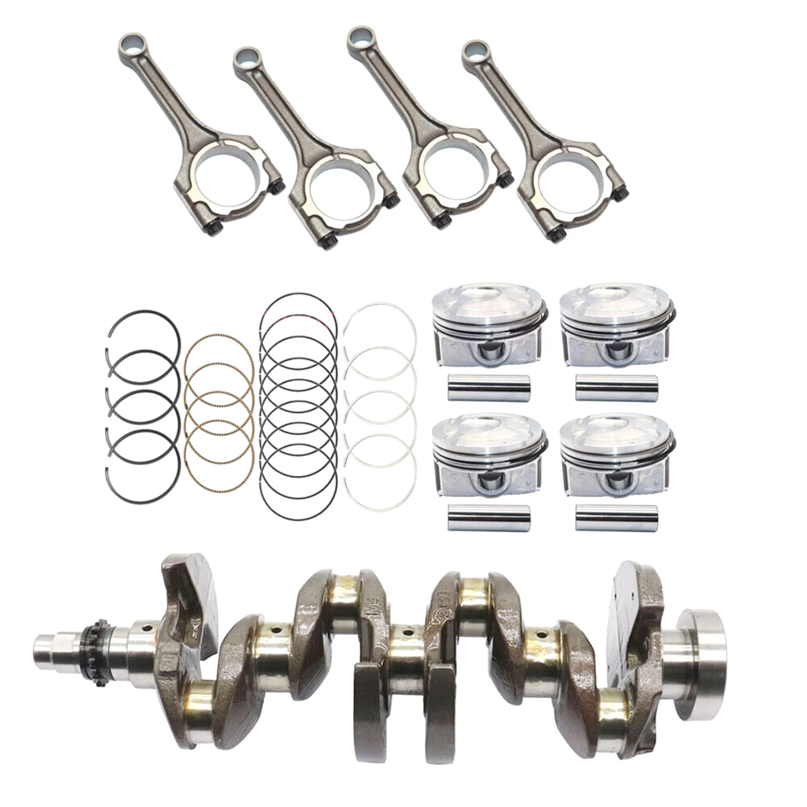 4x Connecting Rod + 4x Piston Kit + 1x Crankshaft for Hyundai Kia Accent Rio 1.6L DOHC 2012-2016 G4FD 23041-2B600 23060-2B000
4x Connecting Rod + 4x Piston Kit + 1x Crankshaft for Hyundai Kia Accent Rio 1.6L DOHC 2012-2016 G4FD 23041-2B600 23060-2B000