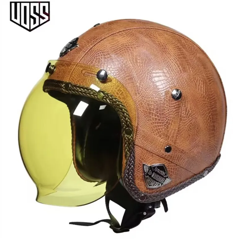VOSS Motorcycle Helmets Open Face Half Pu Vintage Motorbike Headgear Brown Leather 55 to 64 Cm
VOSS Motorcycle Helmets Open Face Half Pu Vintage Motorbike Headgear Brown Leather 55 to 64 Cm