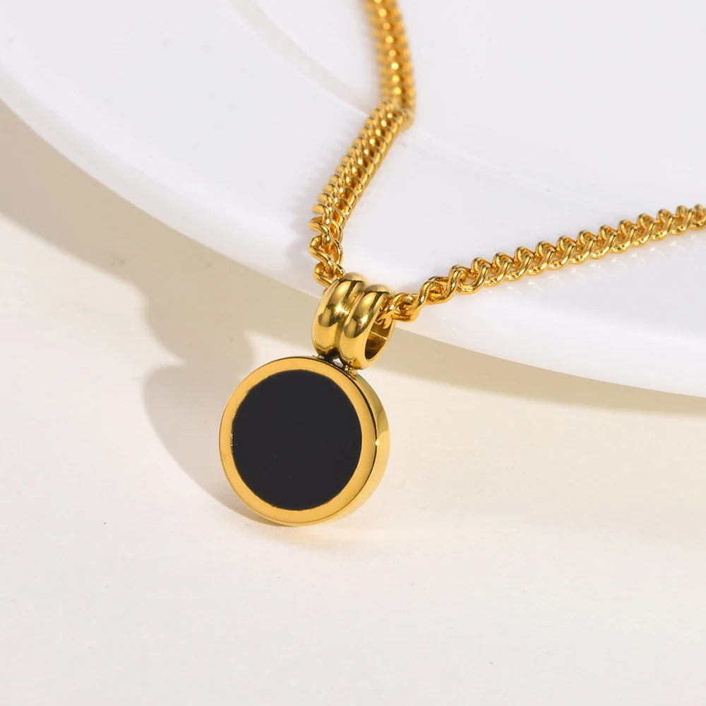 JHSL Fashion Jewelry Women Small Round Pendants Necklaces Gold Color Stainless Steel Short Neck Chain New Arrival
JHSL Fashion Jewelry Women Small Round Pendants Necklaces Gold Color Stainless Steel Short Neck Chain New Arrival