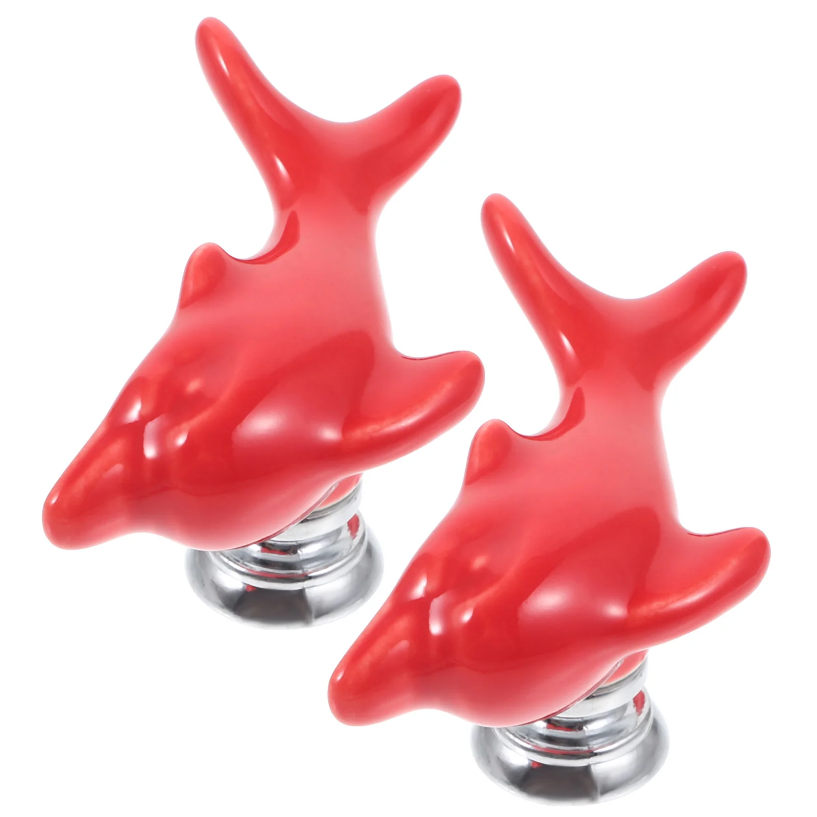 

2 Pcs Toilet Button Assistant Tool Tank Flush Replacement Fashion Dolphin Shaped Helper for Ceramics Top Handle