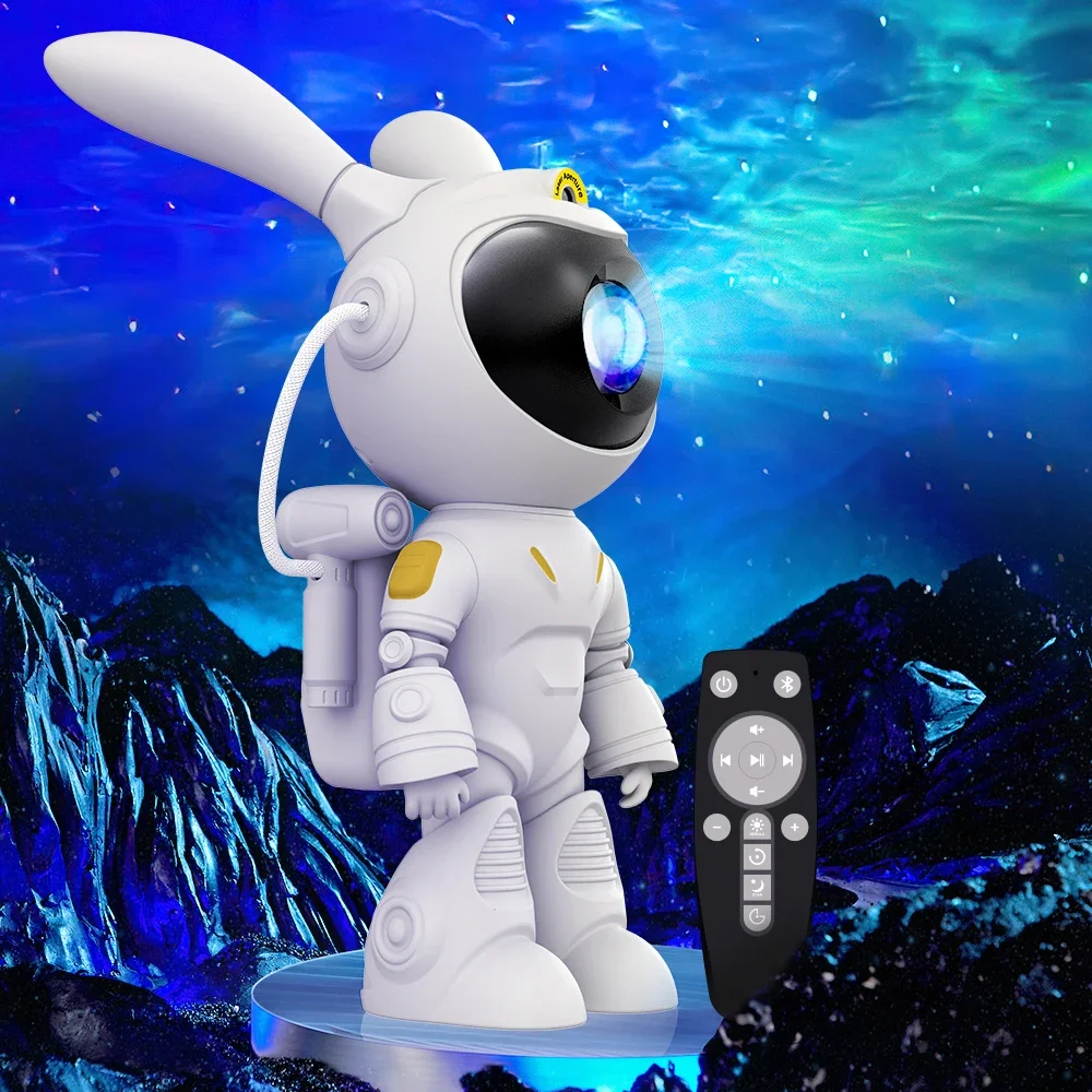

LED Rabbit Astronaut Star Projector Night Light Adjustable Remote Control Nebula Galaxy Starry Projector Lamp Kids Bedroom Decor