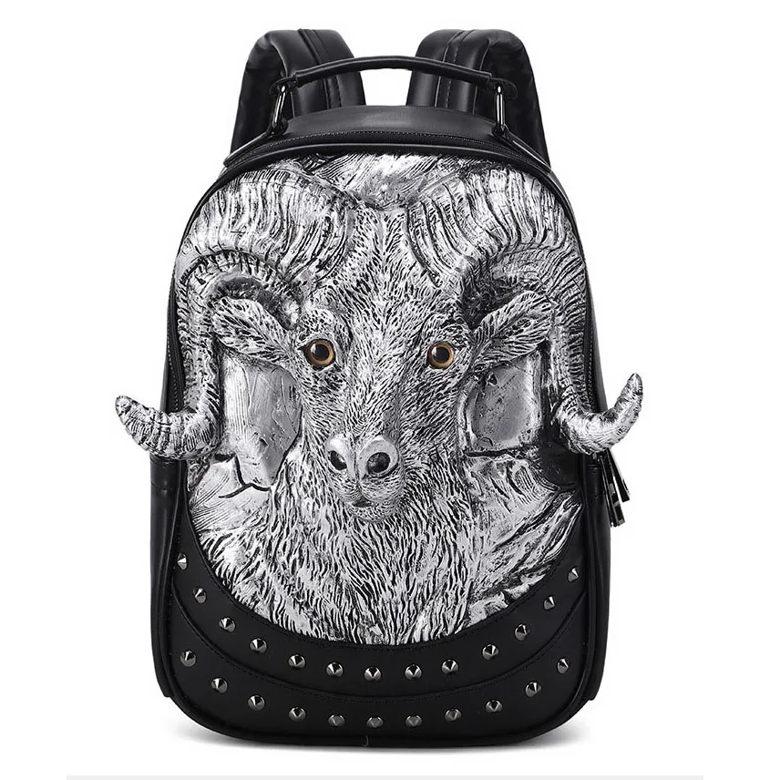 Europe and America Men Women 3D Goat Backpack Thick PU Leather Daypack Unisex Fashion Backpacks Boy Girl Bagpack Travel Bookbag
Europe and America Men Women 3D Goat Backpack Thick PU Leather Daypack Unisex Fashion Backpacks Boy Girl Bagpack Travel Bookbag