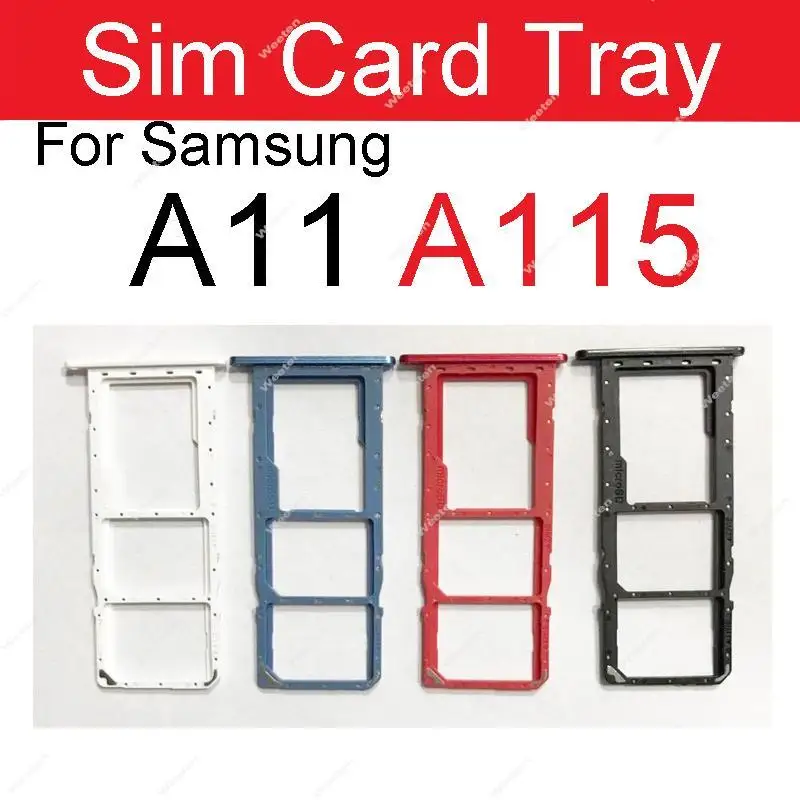 

For Samsung A11 A115 A115F A115M Sim Card Tray Slot Adapter SIM Card Holder Sim Card Socket Replacement Repair Parts