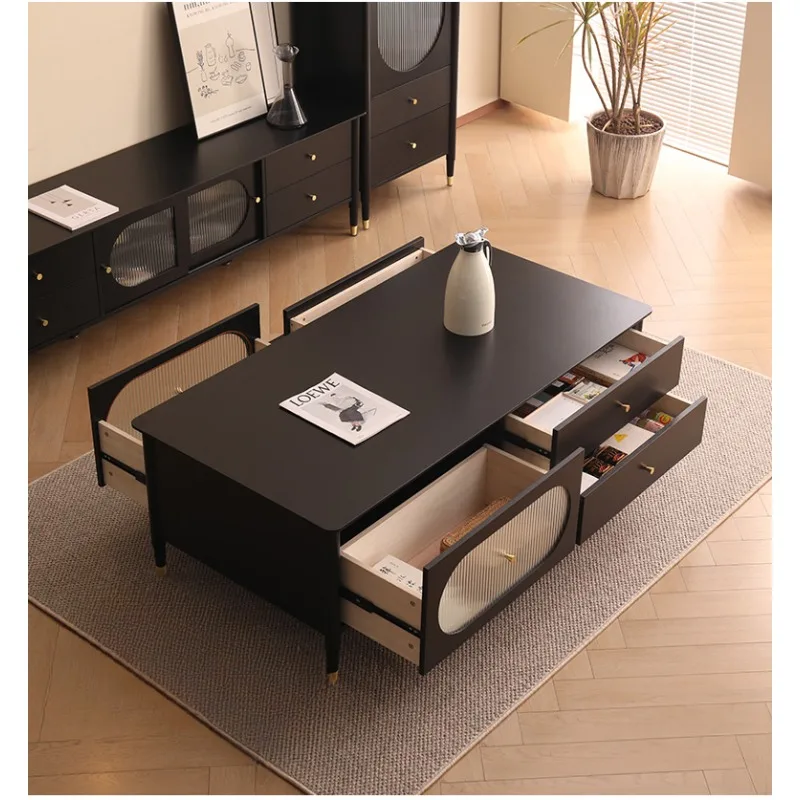 Simple and Modern Coffee Table TV Cabinet Unit Small Apartment Living Room Solid Wood Tea Table Black
Simple and Modern Coffee Table TV Cabinet Unit Small Apartment Living Room Solid Wood Tea Table Black