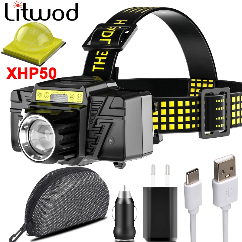 Sensor LED Headlamp XHP50 Head Light Lamp Flashlight Type-C USB Rechargeable Power With 18650 Battery Torch Lantern For Fishing
Sensor LED Headlamp XHP50 Head Light Lamp Flashlight Type-C USB Rechargeable Power With 18650 Battery Torch Lantern For Fishing