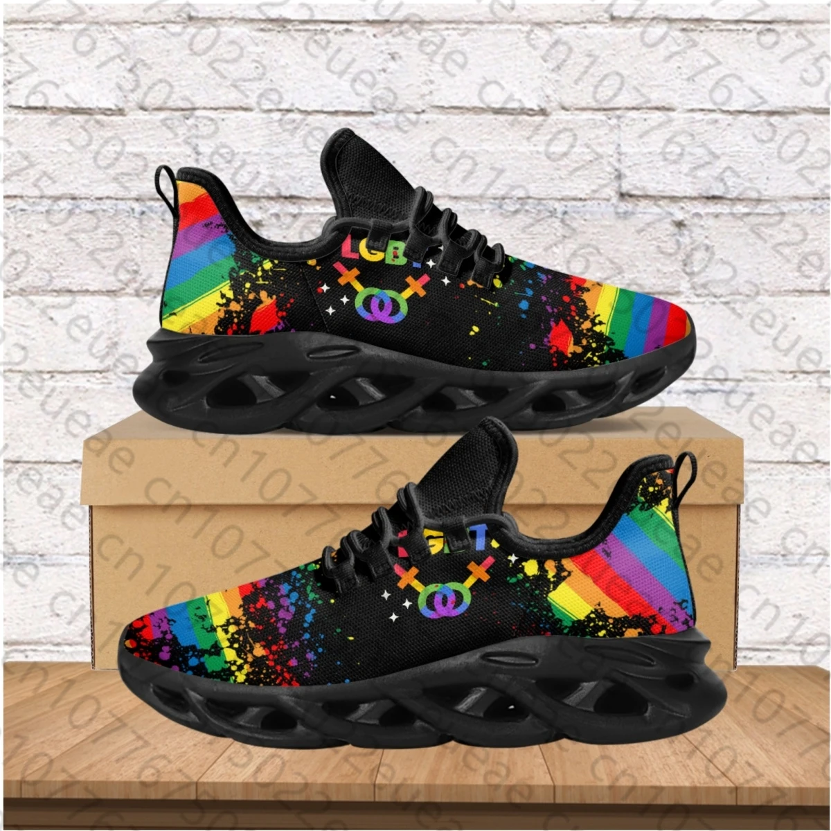 

Breathable Women's Casual Shoes LGBT Pride Flag Friends Summer Fashion Lace-Up Flats Teen Fitness Non-Slip Sneakers Footwear