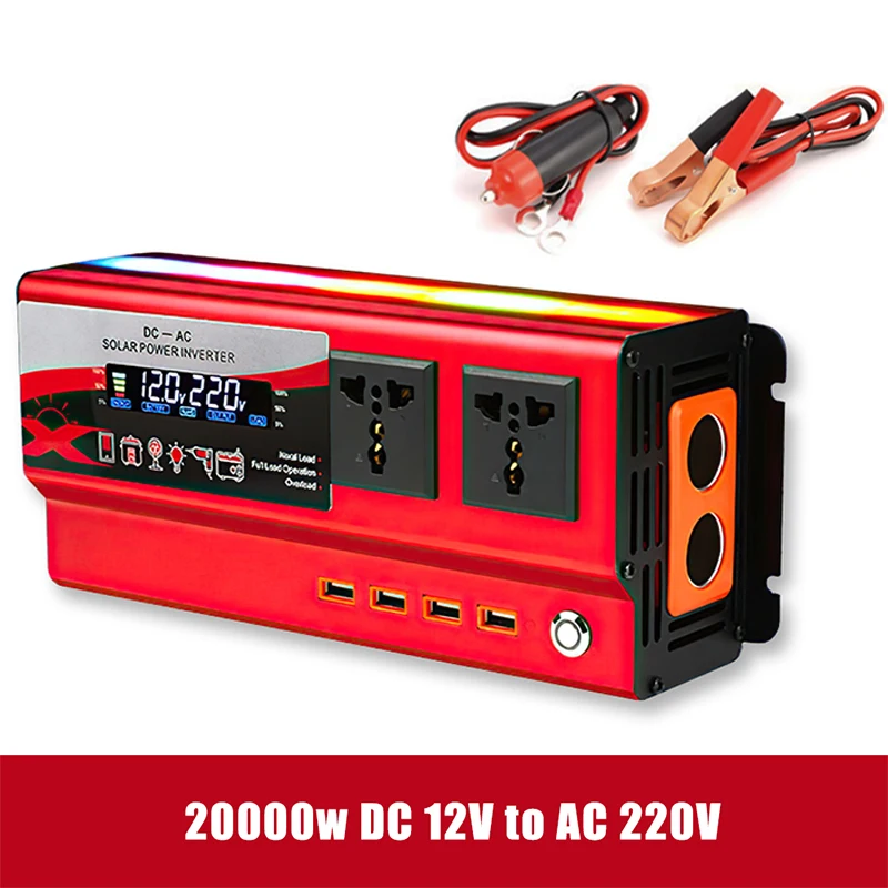 20000W Car Power Inverter Sine WaveSolar Inverter DC12V/24V to AC 220V Converter Adapter Multifunctional LED Inverter
20000W Car Power Inverter Sine WaveSolar Inverter DC12V/24V to AC 220V Converter Adapter Multifunctional LED Inverter