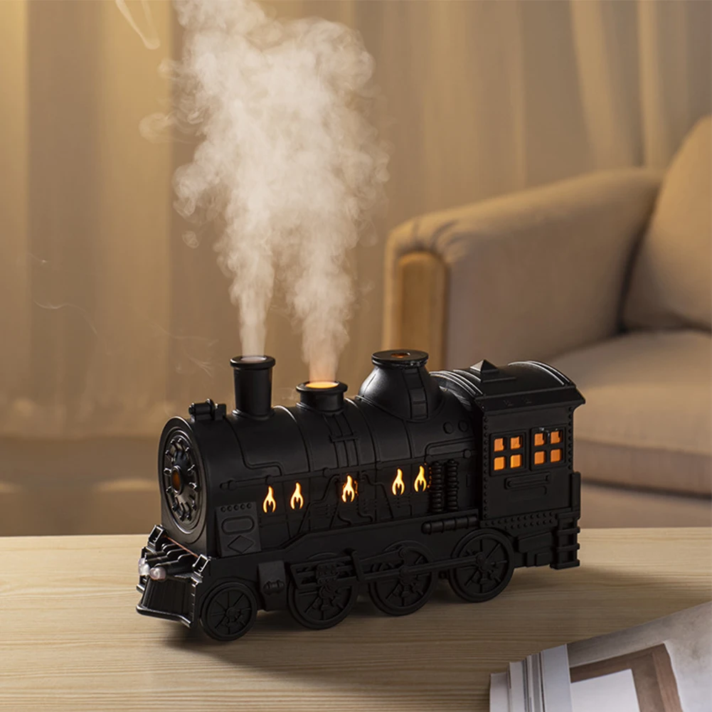 Huile essentielle d'aromathérapie en forme de Mini Train de 300ml, avec diffuseur de lumière, humidificateur d'air à brume fraîche pour la maison, le bureau et l'hôtel 1
