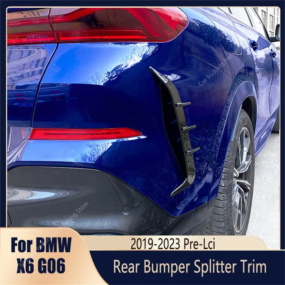 

For Bmw X6 G06 Pre-Lci Rear Bumper Splitter&Air Intake Trim Diffuser Canard X6 30i 30d 40i 40d M50i M50d M60i 2019-2023 Bodykits