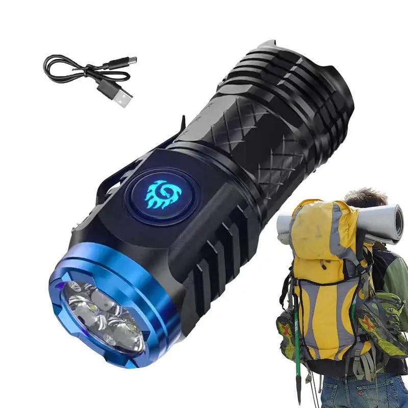 

Перезаряжаемый мини-фонарик, 5 режимов, мощный фонарик, яркий ручной карманный фонарик для кемпинга для аварий