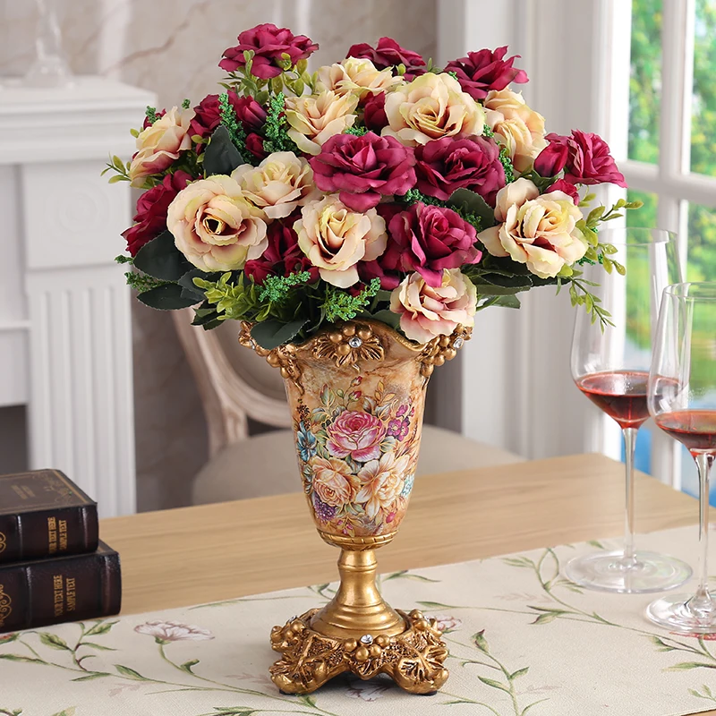 Luxury European Resin Vase Stereoscopic Dried Fowers Arrangement Wobble Plate Living Room Entrance Ornaments Home Decorations
Luxury European Resin Vase Stereoscopic Dried Fowers Arrangement Wobble Plate Living Room Entrance Ornaments Home Decorations