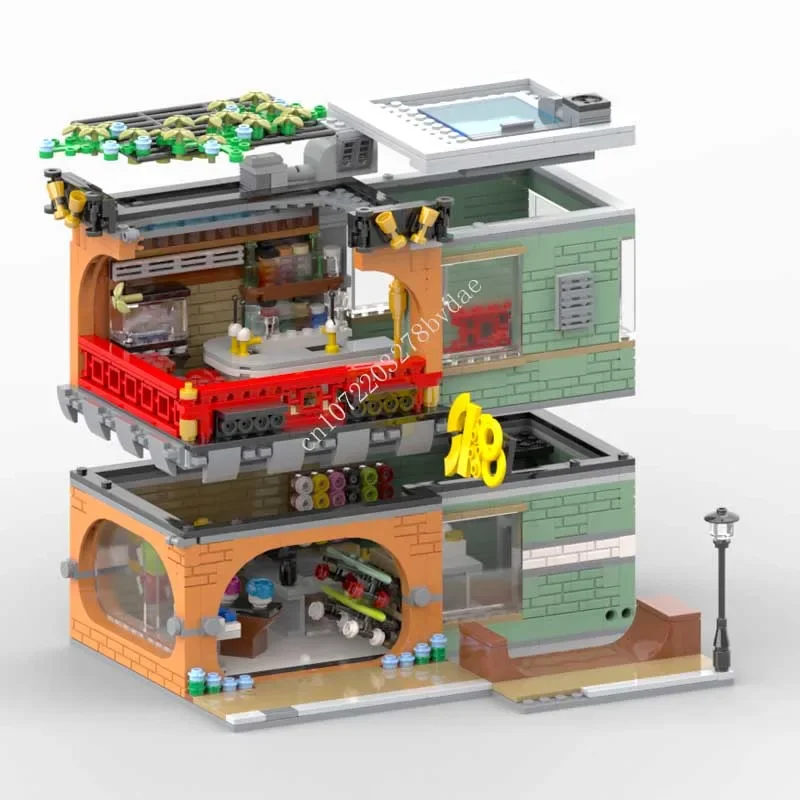 1306PCS Customized Cold Drink Shop MOC Modular City Street View Model Building Blocks Bricks DIY Assembly Toys Christmas Gifts
1306PCS Customized Cold Drink Shop MOC Modular City Street View Model Building Blocks Bricks DIY Assembly Toys Christmas Gifts