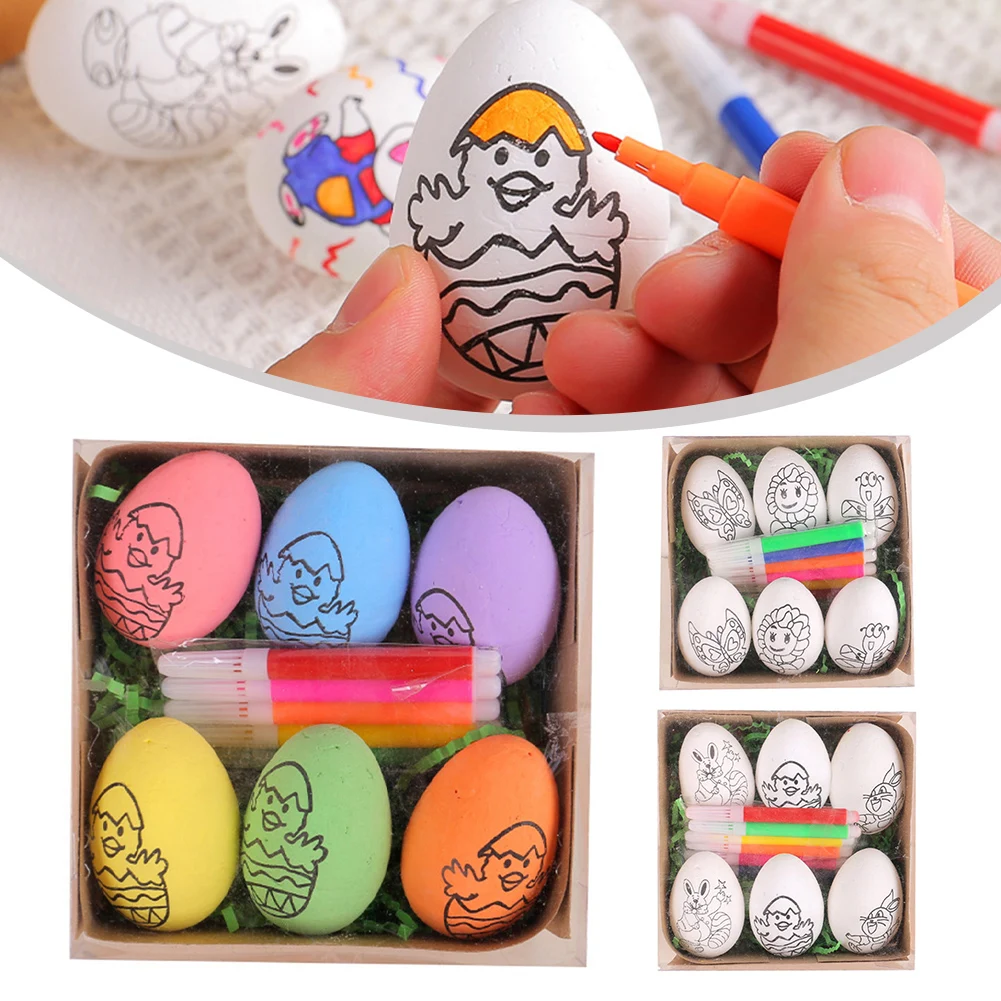 6pcs Easter Eggs Coloring Graffiti Pen Kit DIY Hand Painted Bunny ChickFoam Eggs Decoration Kids Toy Easter Holiday Ornaments
6pcs Easter Eggs Coloring Graffiti Pen Kit DIY Hand Painted Bunny ChickFoam Eggs Decoration Kids Toy Easter Holiday Ornaments
