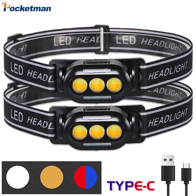Powerful Mini LED Headlamp Type-C Rechargeable Headlight Led Head Torch 3 Modes Lighting Head Flashlight Camping Fishing Lantern
Powerful Mini LED Headlamp Type-C Rechargeable Headlight Led Head Torch 3 Modes Lighting Head Flashlight Camping Fishing Lantern