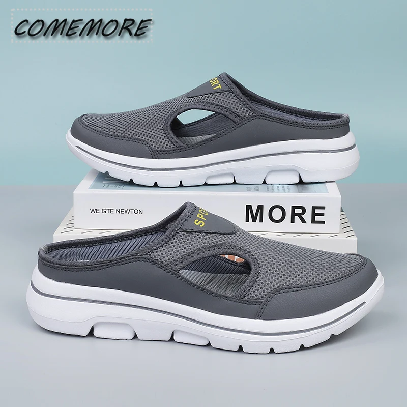 

Summer Slip on Mesh Half Shoes for Men Women;s Sports Slippers Fashion Lightweight Comfortable Breathable Big Size 47 48 Outside
