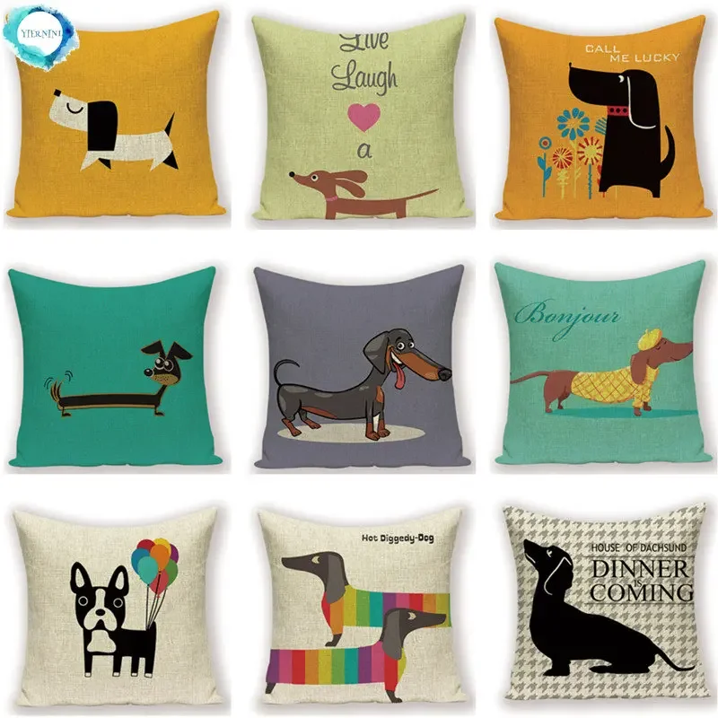 Cute Pet Dog Animal Linen Pillowcase Home Decorative Cushion Cover 18x18inch Chair Bed Sofa Throw Pillow Covers
Cute Pet Dog Animal Linen Pillowcase Home Decorative Cushion Cover 18x18inch Chair Bed Sofa Throw Pillow Covers