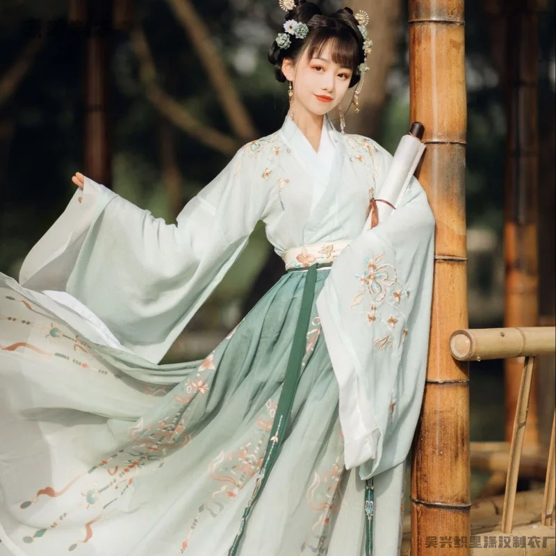 Yourqipao Summer Pink Green Wide-sleeved Fairy Skirt Hanfu Waist-length Tang Dynasty Chinese Traditional Dress Hanfu for Women
Yourqipao Summer Pink Green Wide-sleeved Fairy Skirt Hanfu Waist-length Tang Dynasty Chinese Traditional Dress Hanfu for Women