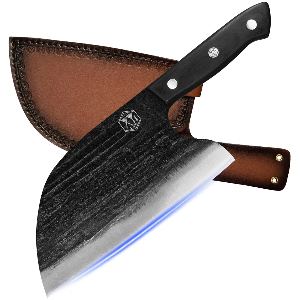 Forged Butcher Knife With Sheath Gift Packed High Carbon Steel Wide Blade 8" Cleaver Chopping Knife Full Tang Wood Handle Knife
Forged Butcher Knife With Sheath Gift Packed High Carbon Steel Wide Blade 8" Cleaver Chopping Knife Full Tang Wood Handle Knife