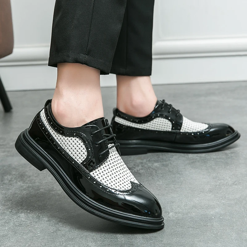 Summer Lace Up Men's Oxford Shoe Breathable Shoes Wedding Leather Shoes Fashion Designer Business Men Shoes Brogue Loafers Shoes
Summer Lace Up Men's Oxford Shoe Breathable Shoes Wedding Leather Shoes Fashion Designer Business Men Shoes Brogue Loafers Shoes