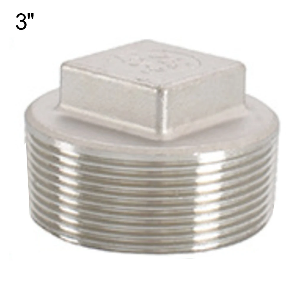 

1pc Wire Plug Stainless Steel Screw Plug 304 Outer Inner Screw Water Pipe Plug Square Head DN25 DN3 DN40 DN50 DN65 DN80 DN100