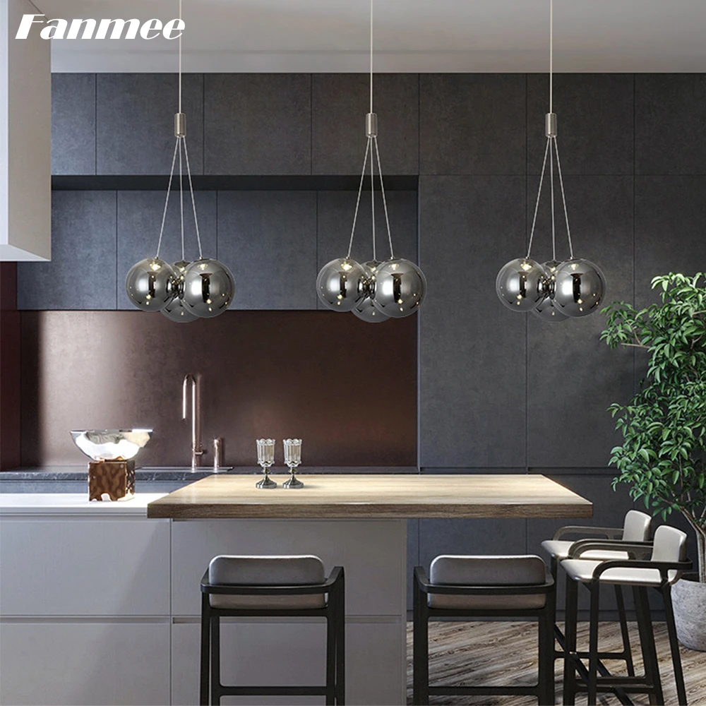 Triple Orb Pendant Chandelier LED Modern Smoke Glass Island Lustre Lamp for Kitchen Home Decor Dining Room Globe Hanging Light
Triple Orb Pendant Chandelier LED Modern Smoke Glass Island Lustre Lamp for Kitchen Home Decor Dining Room Globe Hanging Light