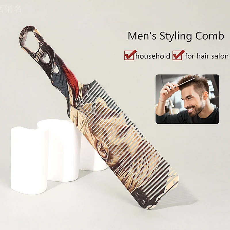 

1pc Hair Comb Plastic Material Hair Clipper Comb Anti-static Barber Hair Cutting Comb Hairdressing Flat Combs For Men