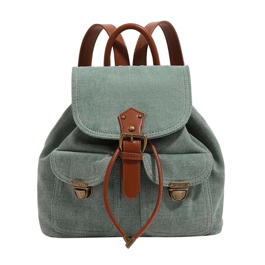 New Vintage Denim Panelled Drawstring Backpacks Students Commute Daily Knapsack Female Travel Bags Multi-pocket Leisure Rucksack
New Vintage Denim Panelled Drawstring Backpacks Students Commute Daily Knapsack Female Travel Bags Multi-pocket Leisure Rucksack