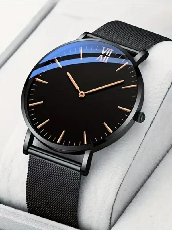 1 men's new ultra-thin fashion trend minimalist Roman mesh quartz watch suitable for daily matching 1 men's new ultra-thin fashion trend minimalist Roman mesh quartz watch suitable for daily matching