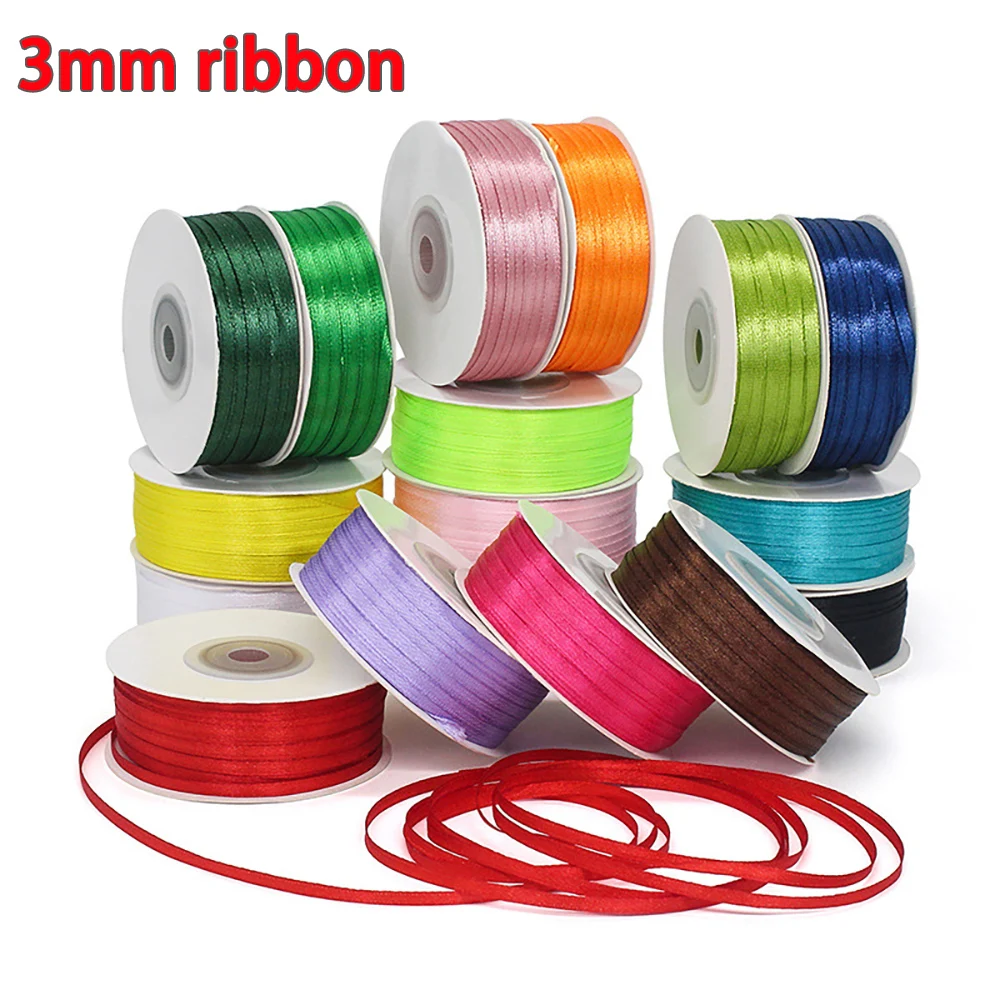 100yards/Lot 3mm Silk Satin Ribbon Polyester Ribbon For Handmade Bow Romantic Gift Packaging Wedding Christmas Decoration
100yards/Lot 3mm Silk Satin Ribbon Polyester Ribbon For Handmade Bow Romantic Gift Packaging Wedding Christmas Decoration