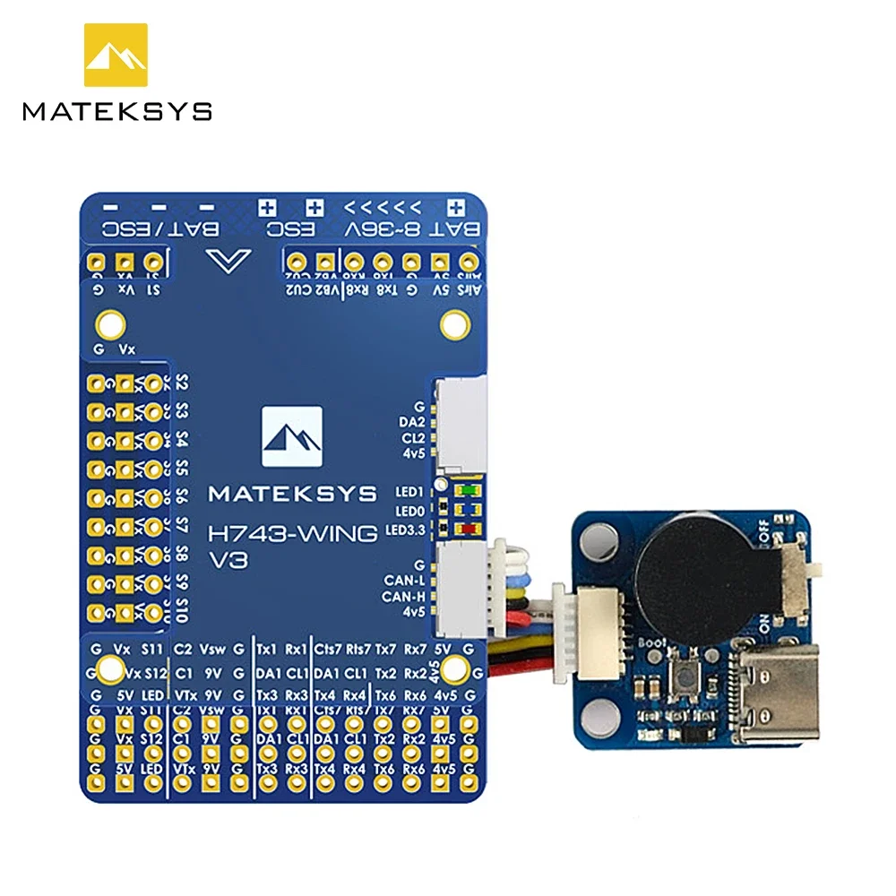 Контроллер полета MATEKSYS H743-WING V3 ArduPilot INAV 3-8S H743 для радиоуправляемого FPV мультироторного летательного аппарата дрона с фиксированным крылом
Контроллер полета MATEKSYS H743-WING V3 ArduPilot INAV 3-8S H743 для радиоуправляемого FPV мультироторного летательного аппарата дрона с фиксированным крылом