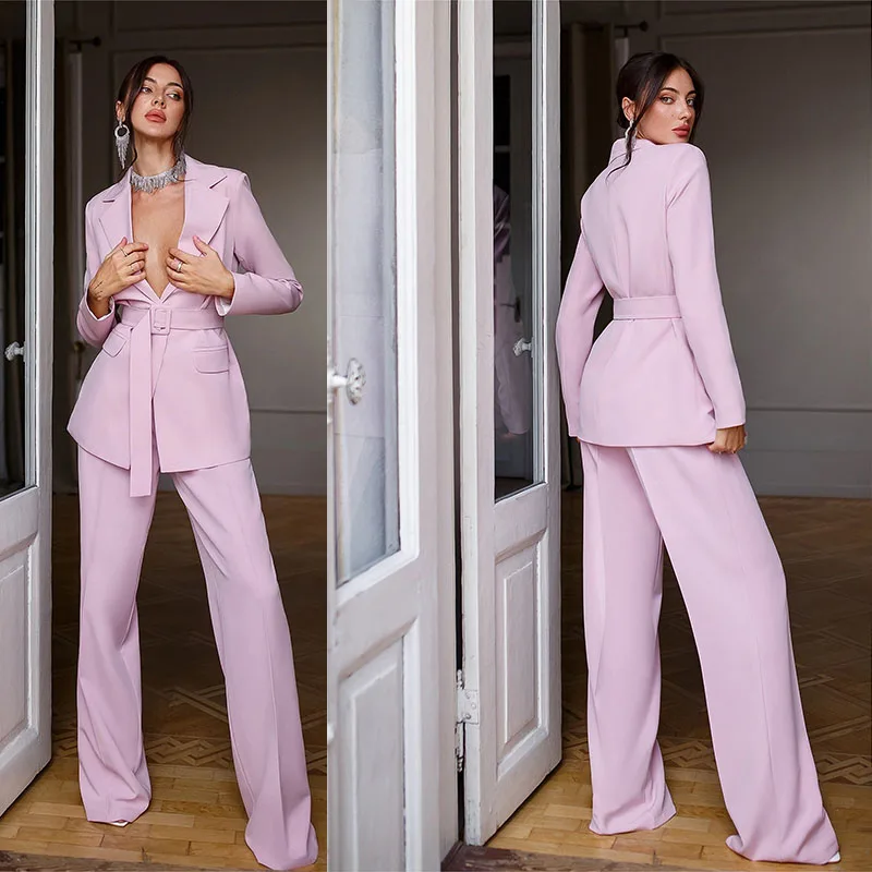 Designer Women Suits Set Tie Waist Blazer+Pants 2 Pcs Purple Office Lady Prom Dress Costumes Jacket With Belt женский костюм
Designer Women Suits Set Tie Waist Blazer+Pants 2 Pcs Purple Office Lady Prom Dress Costumes Jacket With Belt женский костюм