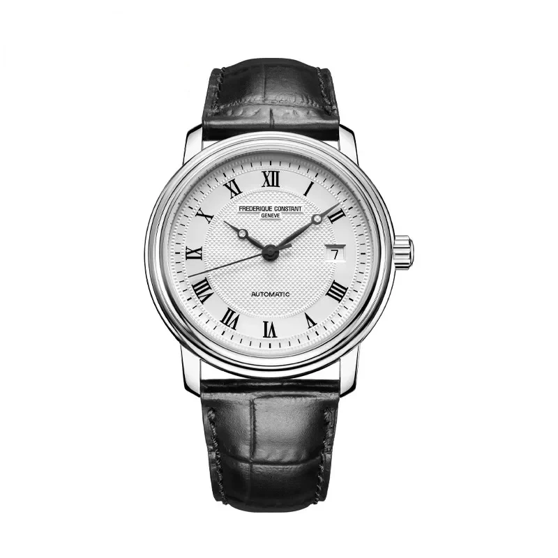

Premium Leather Strap Fashion Leisure Luxury Simple Frederique Constant Watch for Men FC-303 Casual Auto Date Dial Wristwatch