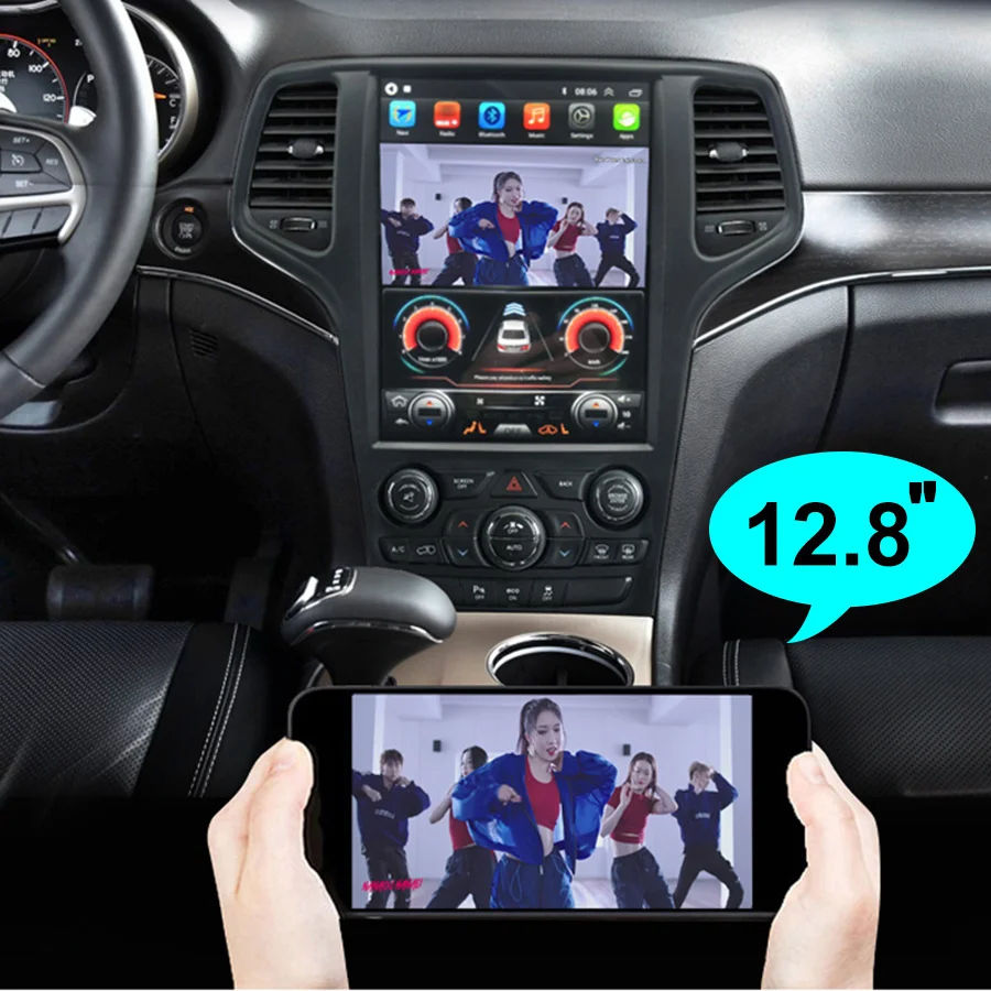 Фото 12.8inch Tesla Style Screen 2 Din Car Multimedia Video Player GPS For Jeep Grand Cherokee 2014 -2016- 2018 Android Auto Radio | Автомобили
