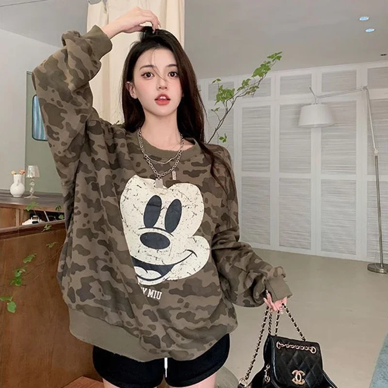 Disney Mickey Mouse Print Women's Sweatshirt Camouflage Fashion Pullover Loose Crew Neck Long Sleeve Women's Sweatshirt Y2K
Disney Mickey Mouse Print Women's Sweatshirt Camouflage Fashion Pullover Loose Crew Neck Long Sleeve Women's Sweatshirt Y2K