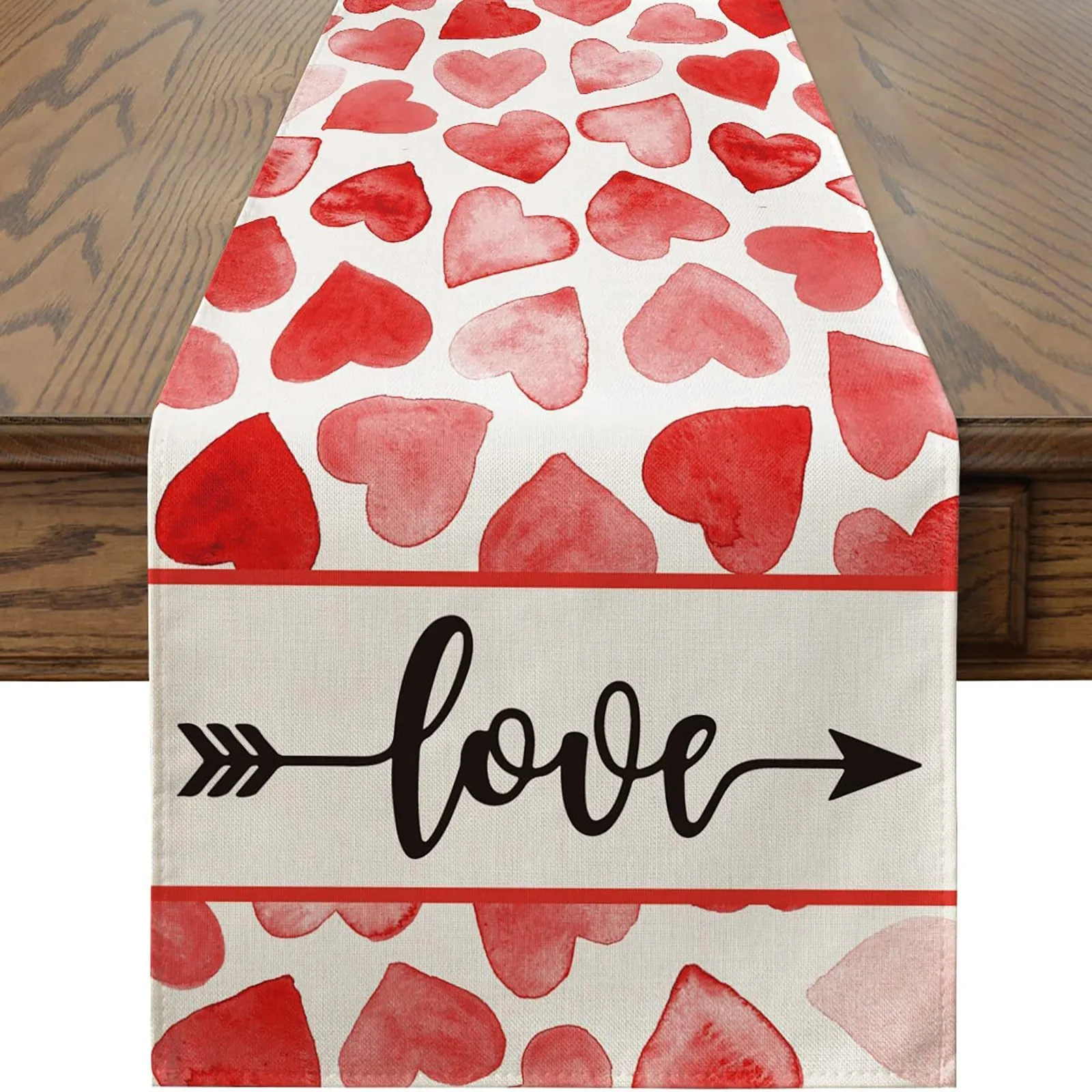 

Valentines Printed Love Table Flag Wedding Decoration Red Love Table Napkin Valentine'S Day Table Flag For Party Decoration