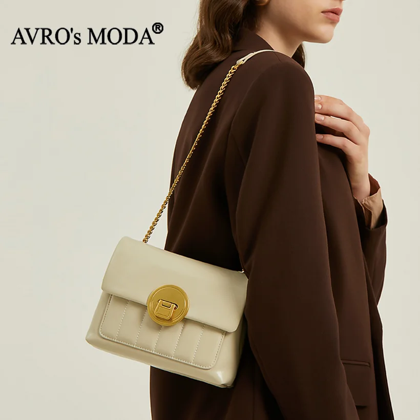 

AVRO's MODA Brand Genuine Leather Crossbody Bags Women Fashion Luxury Designer Handbag Female Shoulder Messenger Flap Chian Bag