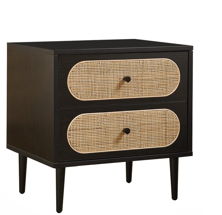 

Rattan Bedside Table Nordic Simple Modern Bed & Breakfast Bedroom Storage Chest of Drawers Storage Cabinet