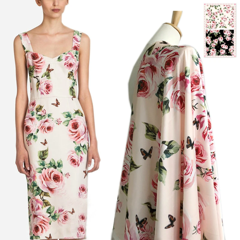 Rose Printed Stretch Satin Polyester Fabric Brand Fashion Design Parent-child Wear Shirt Dress Apparel Fabrics Cloth Per Meter
Rose Printed Stretch Satin Polyester Fabric Brand Fashion Design Parent-child Wear Shirt Dress Apparel Fabrics Cloth Per Meter