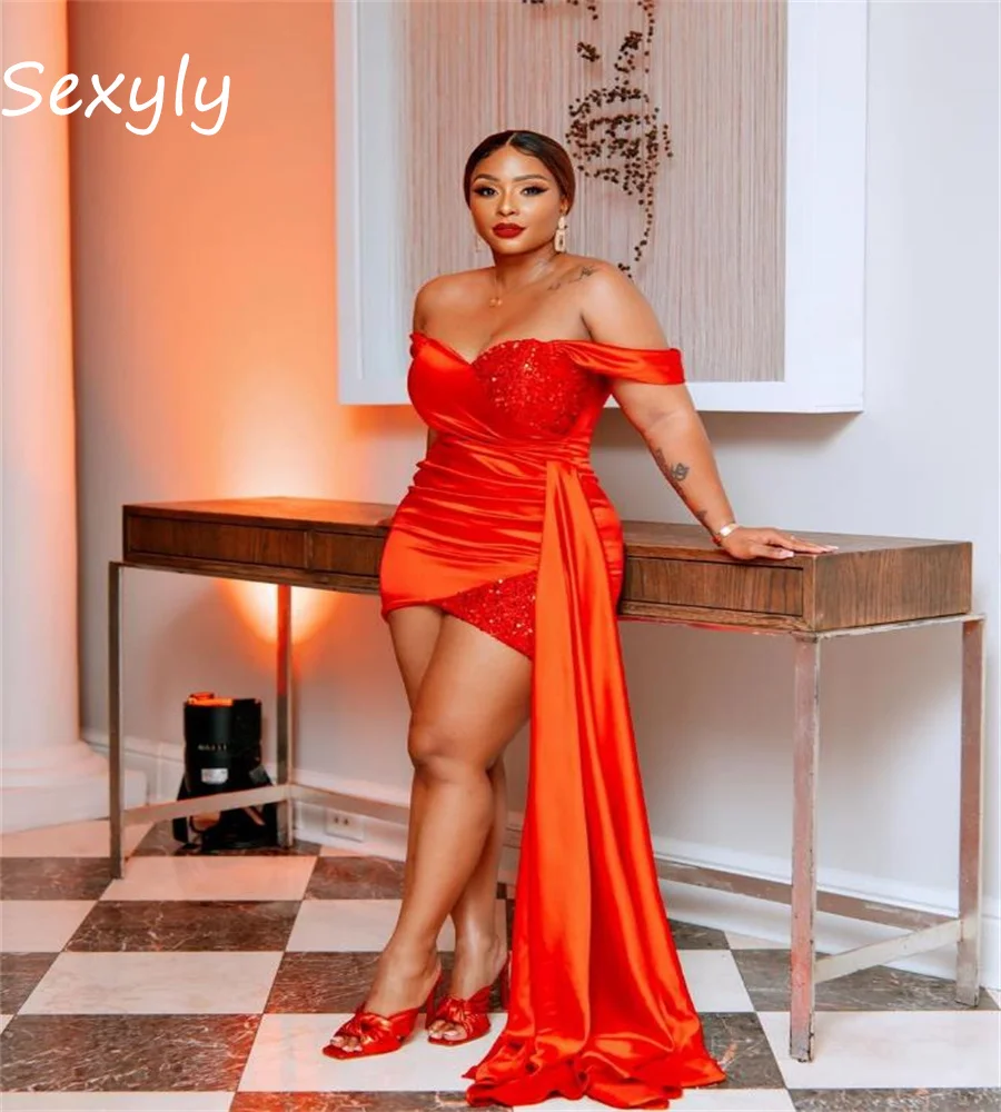 Plus Size Aso Ebi Cocktail Dress 2023 Off Shoulders Mini Short Birthday Party Gown With Train Sequin Formal Graduation Dlub Wear
Plus Size Aso Ebi Cocktail Dress 2023 Off Shoulders Mini Short Birthday Party Gown With Train Sequin Formal Graduation Dlub Wear