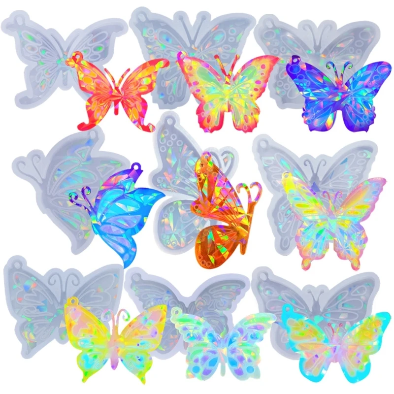 9 Styles Holographic Butterfly Keychain Silicone Mold with Hole DIY Earrings Pendant Charms Hanging Ornament Epoxy Resin Mould
9 Styles Holographic Butterfly Keychain Silicone Mold with Hole DIY Earrings Pendant Charms Hanging Ornament Epoxy Resin Mould